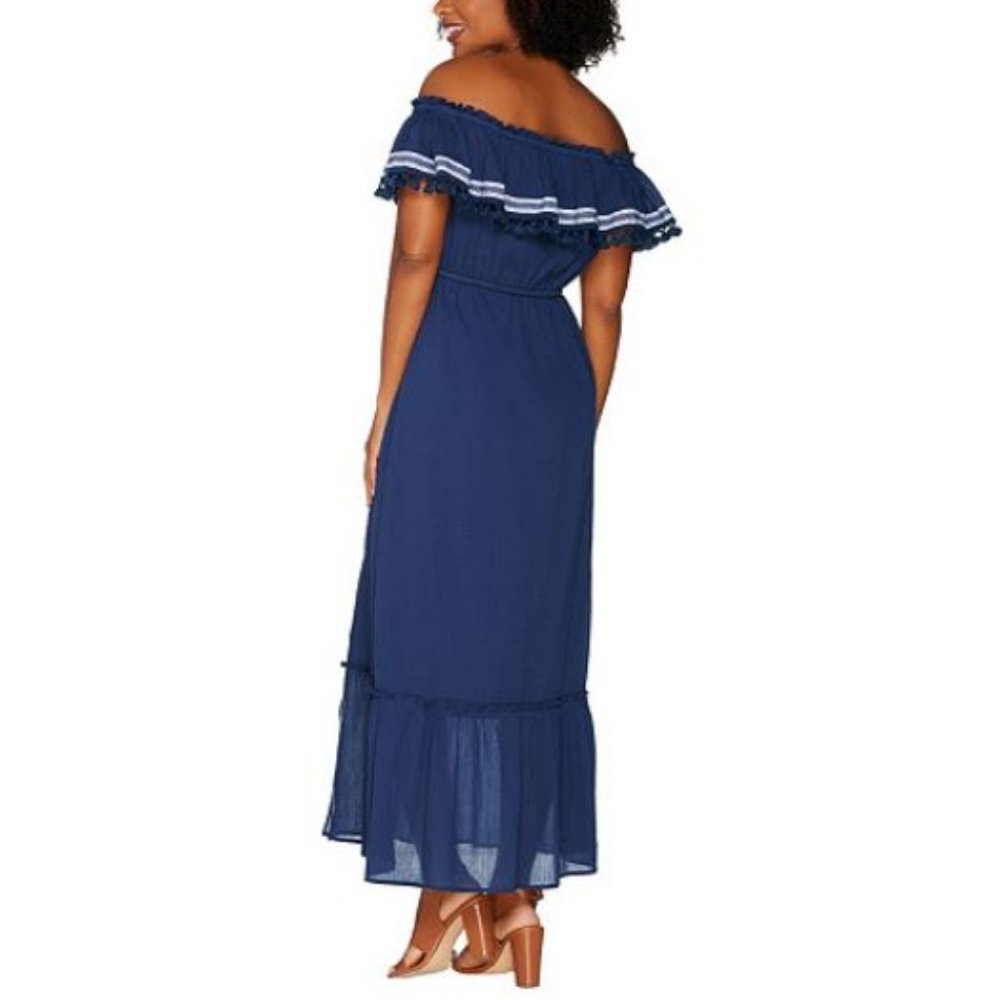Vince Camuto Off-the- Shoulder Belted Maxi Dress - Picture 2 of 2